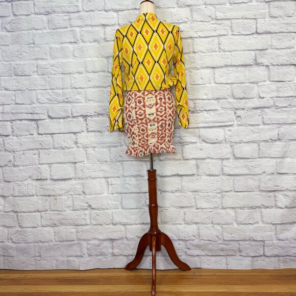 Free People Romi Mesh Aztec Print Mini Skirt - Picture 6 of 9